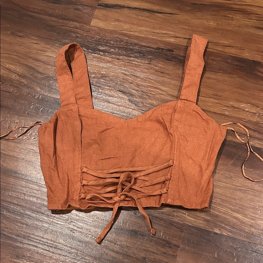 Abercrombie Rust Orange Women's Crop Top - Size Small